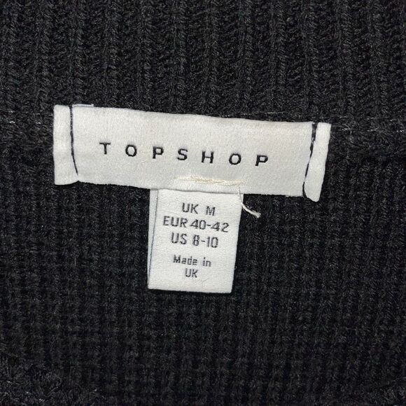 Topshop Curve Knit New York Sweater in Monochrome Black Size 8-10 Medium‎ - Picture 8 of 11